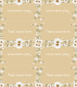 daisy bee birthday food tent card D005: 1306977058