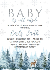 winter onederland deer baby shower W006: 1310184302