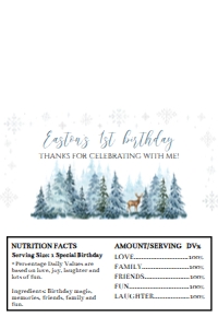 winter onederland deer chocolate wrapper 4x6 W006: 1310898196