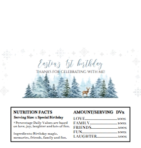 winter onederland deer chocolate wrapper W006: 1310898196