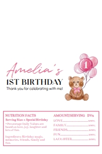 pink teddy bear chocolate wrapper 4x6 T004: 4338756402