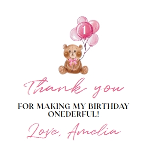 pink teddy bear thank you favor T004: 4338756402