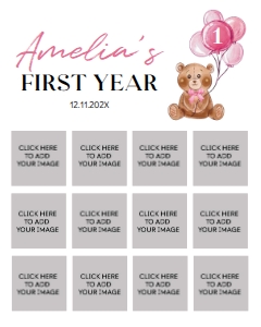 pink teddy bear photo collage 8x10 T004: 1312906326