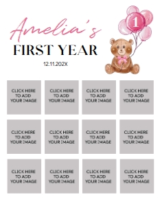 pink teddy bear photo collage 11x14 T004: 1312906326