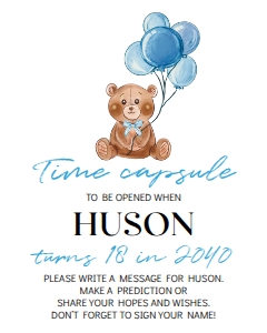 blue teddy bear time capsule T004: 1319167762
