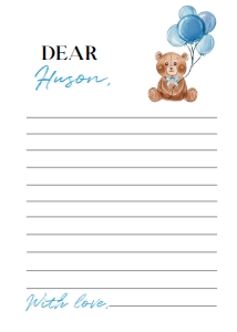 blue teddy bear time capsule card T004: 1319167762