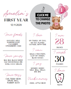 pink teddy bear milestone poster T004: 4338756402