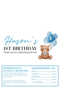 blue teddy bear chocolate wrapper 4x6 T004: 1333825027