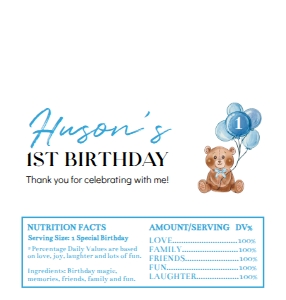blue teddy bear chocolate wrapper T004: 1333825027