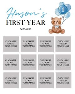 blue teddy bear photo collage 16x20 T004: 1319851196