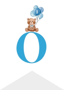 blue teddy bear highchair banner T004: 1319155238