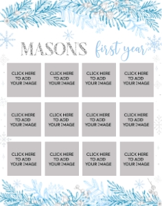 snowflake winter onederland photo collage 11x14 W003: 1316031364