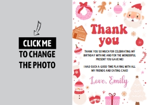 christmas thank you card HC02: 1322437338