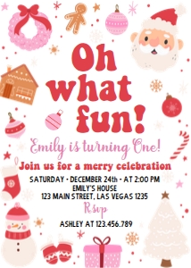christmas birthday invite HC02: 1334547205