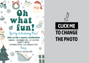 boy christmas birthday photo invitation HC02: 1337075057