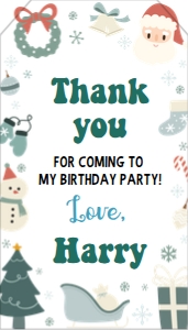 boy christmas thank you tag HC02: 1323777902