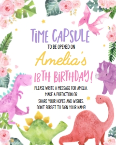 girl dinosaur time capsule D006: 1328116864