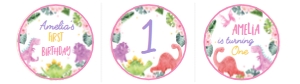 girl dinosaur cupcake topper D006: 1326745576