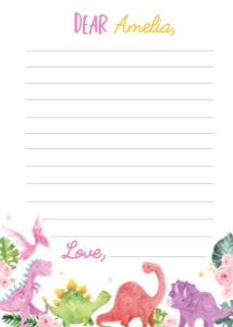 girl dinosaur time capsule card D006: 1328116864