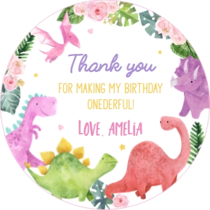 girl dinosaur thank you favor D006: 1328143932