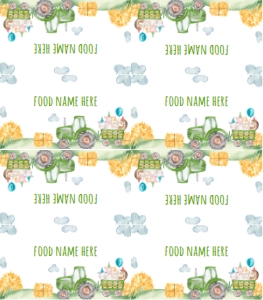 trator 1st birthday food tent card T003: 1340306432