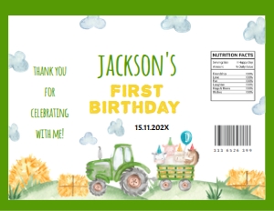trator 1st birthday chip bag T003: 1354341837