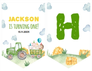 trator 1st birthday banner T003: 1340443898