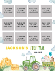 trator 1st birthday photo collage 11x14 T003: 1340352876