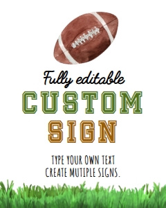 football 1st birthday custom sign F009: 10011