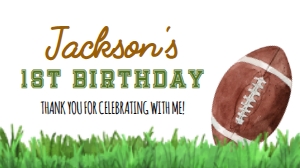 football 1st birthday gable box label F009: 10011