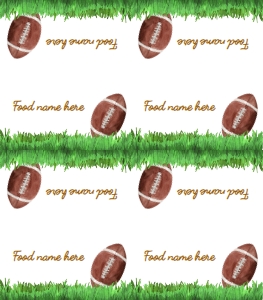 football 1st birthday food tent card F009: 10011