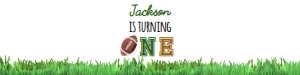 football 1st birthday water bottle label F009: 10011