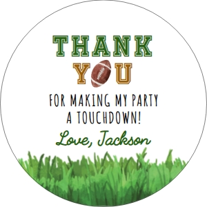 football 1st birthday thank you favor F009: 10100