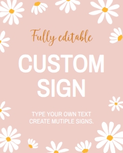 daisy first birthday custom sign D003: 1377015462