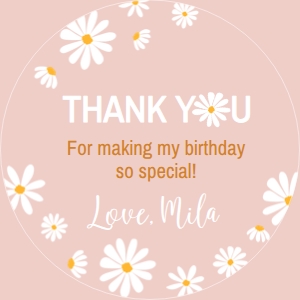 daisy first birthday thank you favor D003: 1377019328