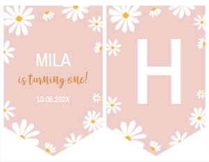 daisy first birthday banner D003: 1377015462