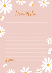 daisy first birthday time capsule card D003: 1377019328