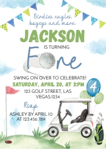 golf birthday invitation G001: 1406858793