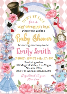 Alice in onederland baby shower A004: 17140