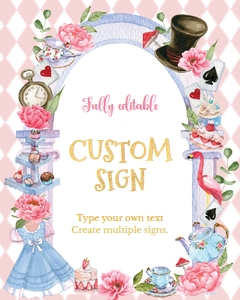 Alice in onederland custom sign A004: 1408154924