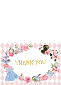 Alice in onederland thank you card A004: 17145