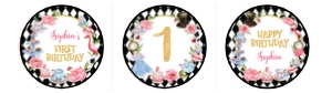 black alice in onederland cupcake topper A004: 1423833481