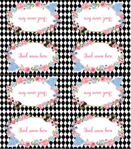 black alice in onederland food tent card A004: 1409625826