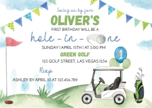 golf party invitation G001 7x5: 1409585250