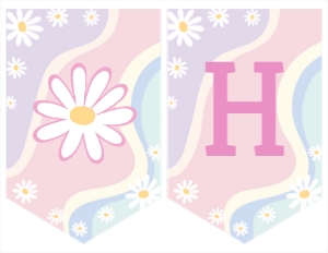 pastel daisy birthday banner D007: 4559155820