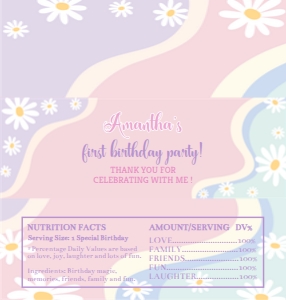 pastel daisy chocolate wrapper D007: 1417176690