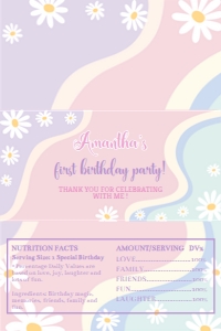 pastel daisy chocolate wrapper 4x6 D007: 1417176690
