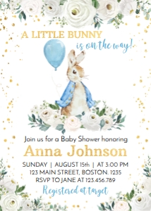 peter rabbit baby shower invitation P007: 1428601440