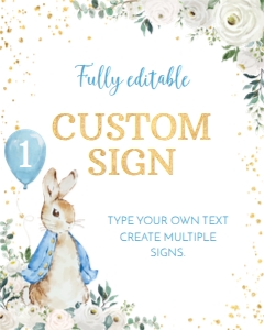 peter rabbit custom sign P007: 1428646840