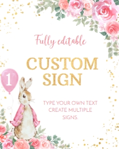 girl peter rabbit custom sign P007: 1431805900